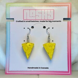 Chunky Yellow Cheese Slice - Handmade Earrings